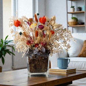 Arranjo Flores secas /desidratadas - Brisa Dourada