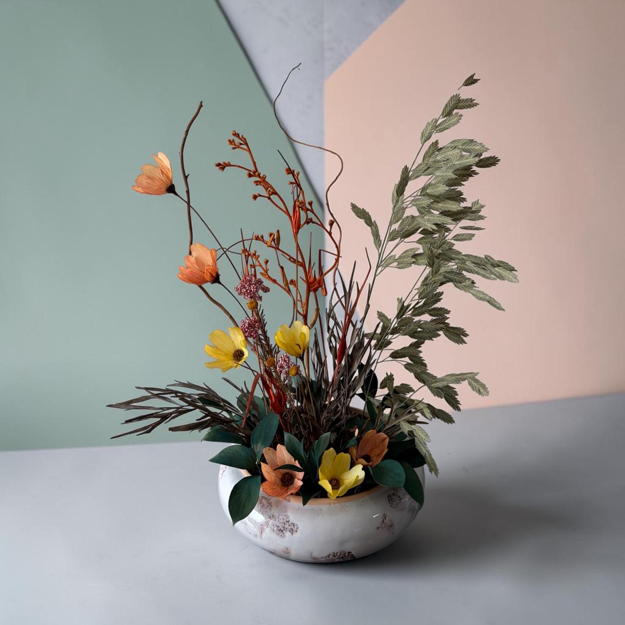 Flores Secas ou Desidratadas Ikebana Solar – Peça Única